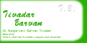 tivadar barvan business card